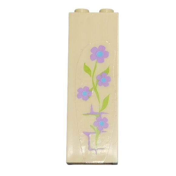 LEGO 1x2x6 Tan Brick Lavender Flowers 2454pb084 41051 Meridas‎ Highland Games - Picture 1 of 2
